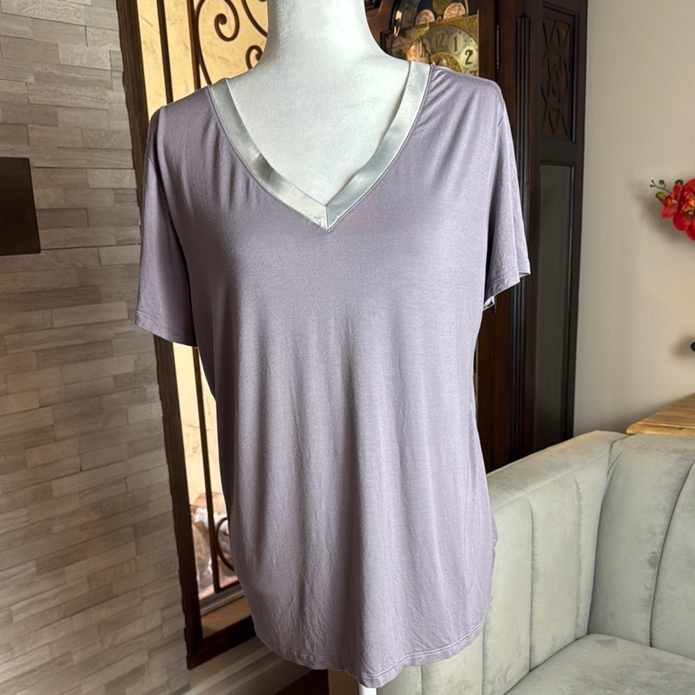 Purple Short Sleeve Pajama T-Shirt with Relaxed Fit